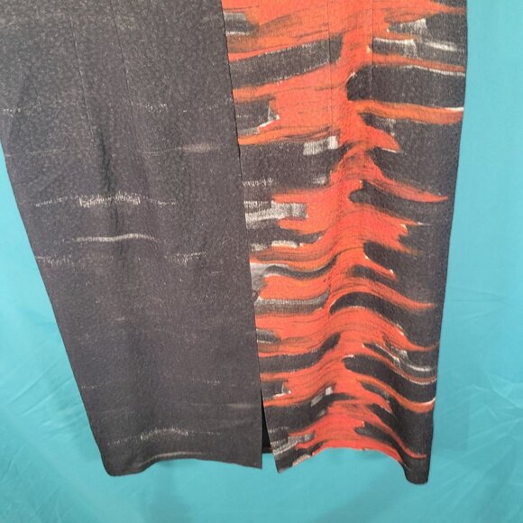 Lafayette 148 New York Sleeveless Dress Size 10 Black & Red Abstract Pattern - Picture 7 of 7